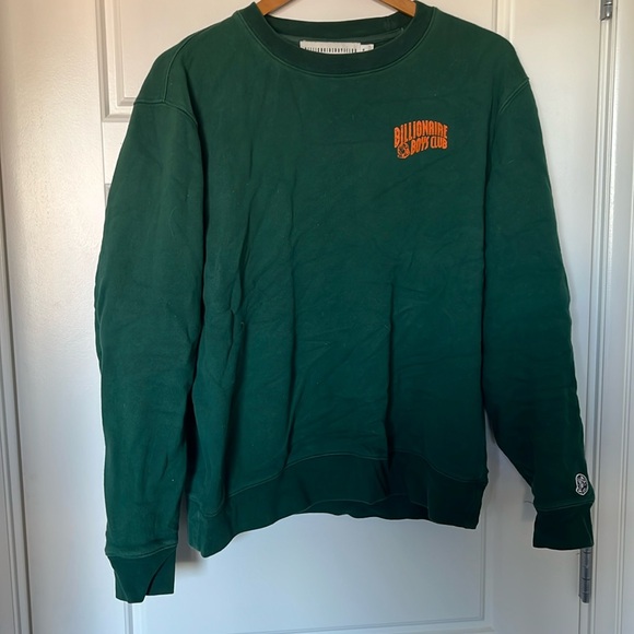 BBC sweatshirt. Embroidered sleeve detail. Emerald green. - Picture 1 of 6